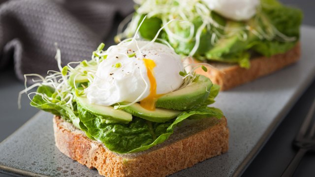avocado toast eggs sprouts
