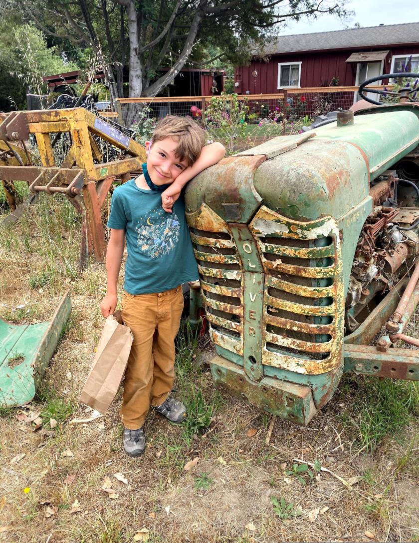 Kid with tractor